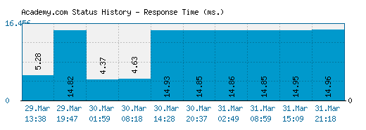 Academy.com server report and response time