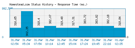Homestead.com server report and response time