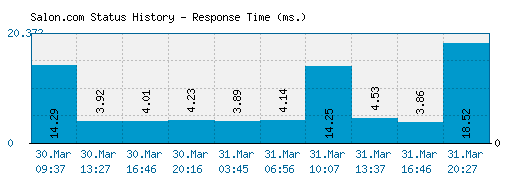 Salon.com server report and response time