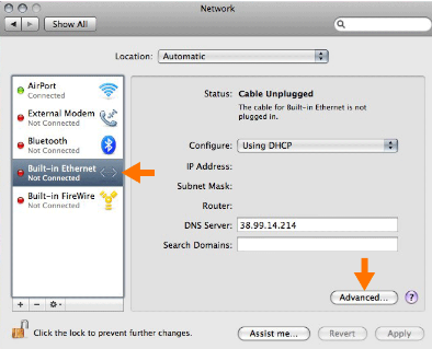 Mac OS X Network Select