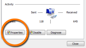 Windows Vista Network Properties