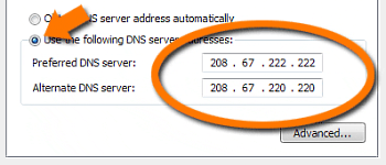 Windows Vista OpenDNS