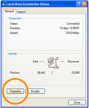 XP Connection Properties