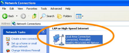 Windows XP Network Connections