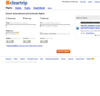 cleartrip.com screenshot