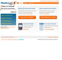 hushmail.com screenshot