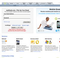 mail2web.com screenshot