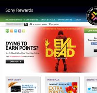 sonyrewards.com screenshot