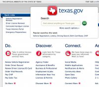 texas.gov screenshot